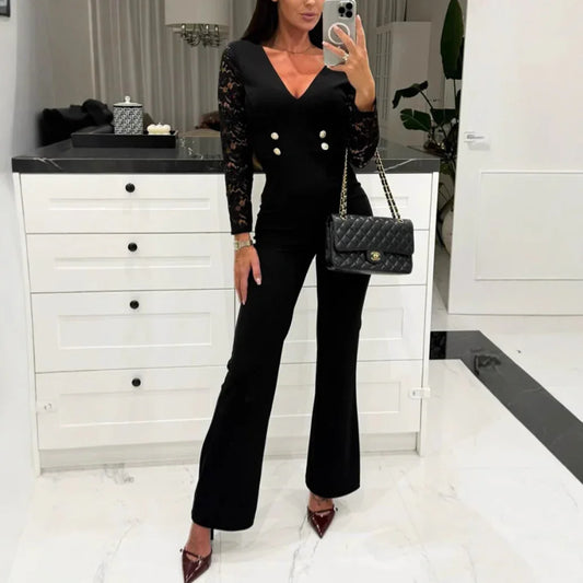 Mid-waist Stylish Jumpsuit For Commuting