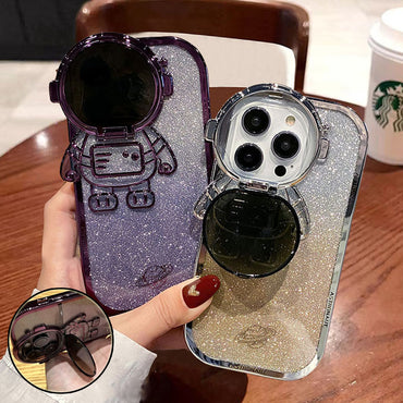 Glitter Astronaut Stand Phone Case