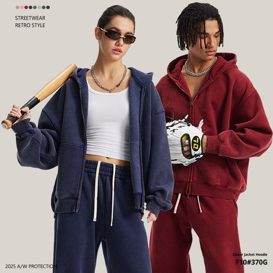 Men's Washed Sport Zip Hoodie