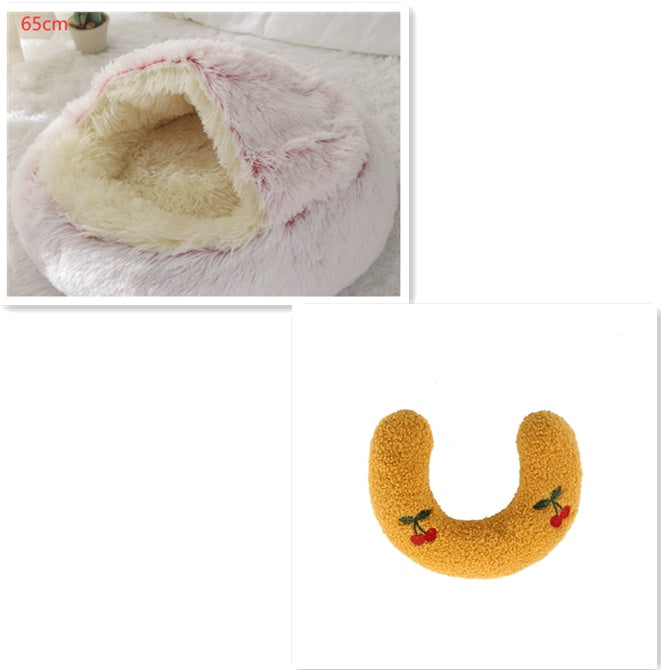 2-in-1 Plush Pet Bed House