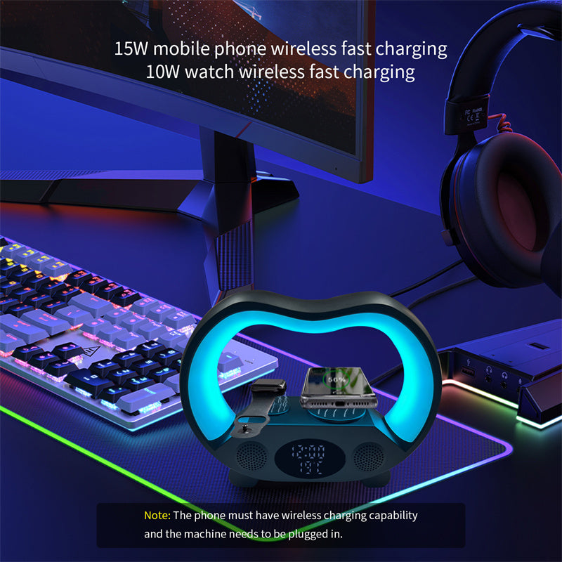 6-in-1 Smart LED Lamp with Wireless Charger & Speaker