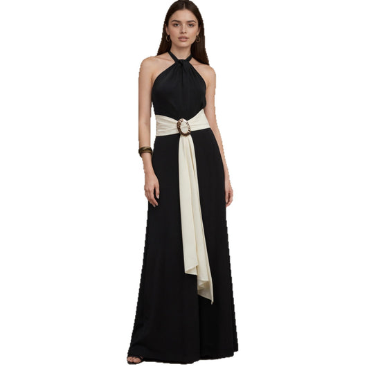 Women’s Color-Block Halter Jumpsuit