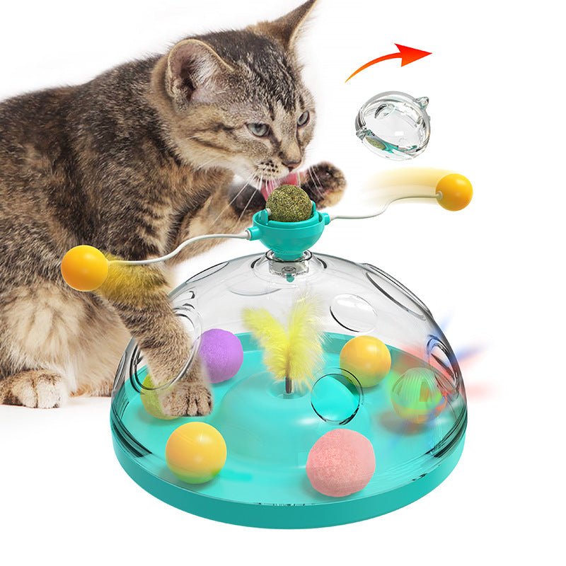 Interactive Windmill Cat Toy with Catnip