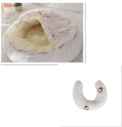 2-in-1 Plush Pet Bed House