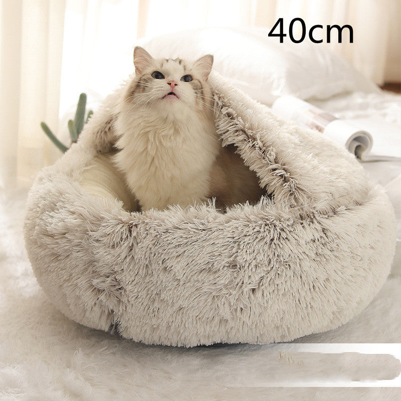 2-in-1 Plush Pet Bed House