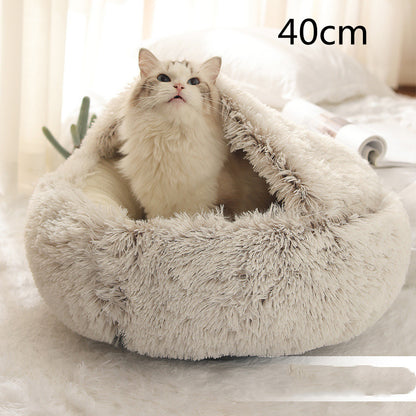 2-in-1 Plush Pet Bed House