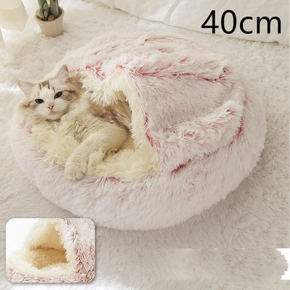 2-in-1 Plush Pet Bed House