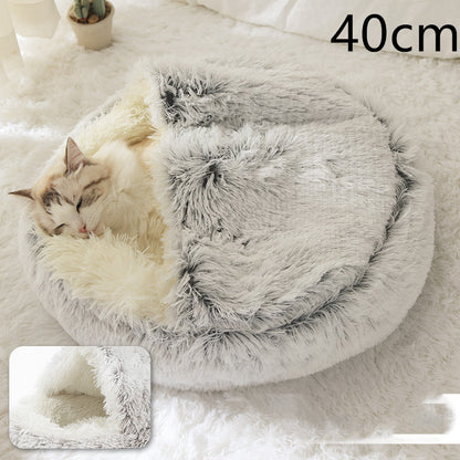 2-in-1 Plush Pet Bed House