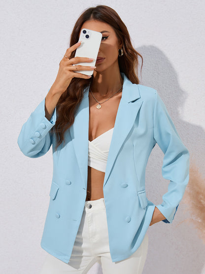 Women's Solid-color Lapel Long-sleeve Blazer