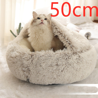 2-in-1 Plush Pet Bed House