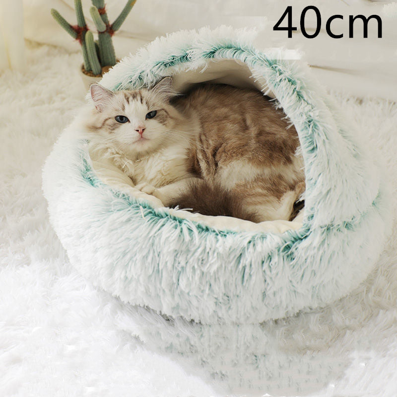 2-in-1 Plush Pet Bed House