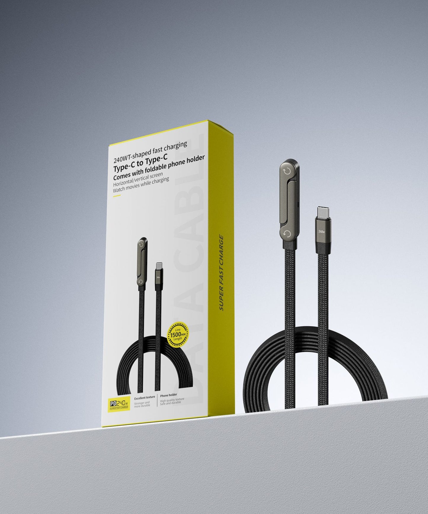 Foldable Phone Stand Fast Charge Cable