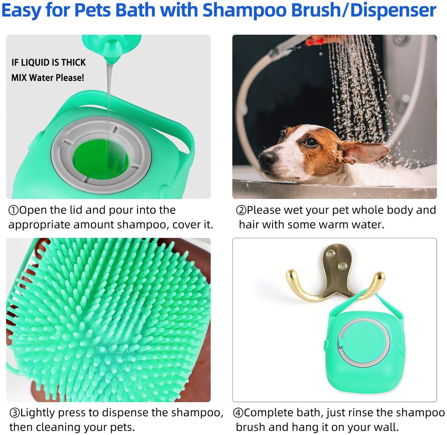 Silicone Pet Shampoo Massage Brush