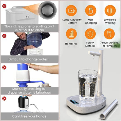 Automatic Rechargeable Water Bottle Dispenser with Stand