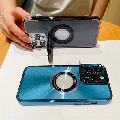 Luxury CD Pattern MagSafe Phone Case with Camera Stand