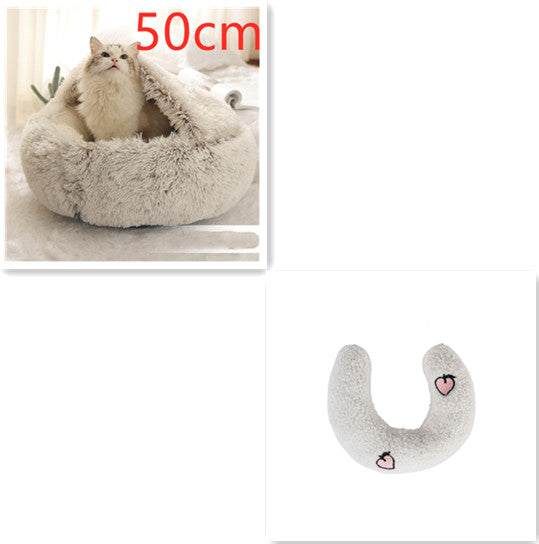 2-in-1 Plush Pet Bed House