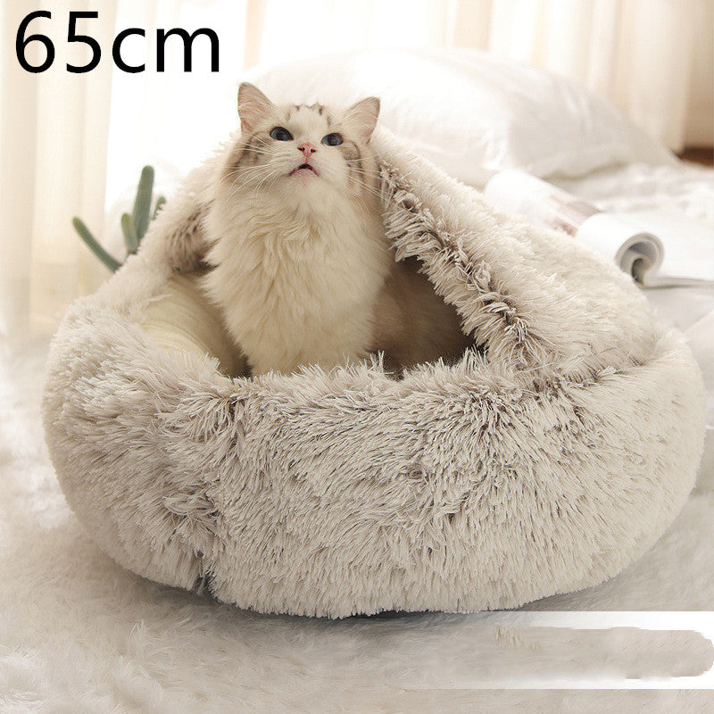 2-in-1 Plush Pet Bed House