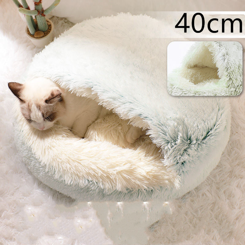 2-in-1 Plush Pet Bed House
