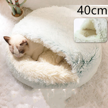 2-in-1 Plush Pet Bed House