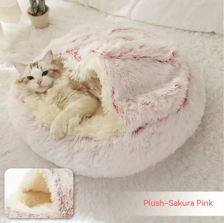 2-in-1 Plush Pet Bed House