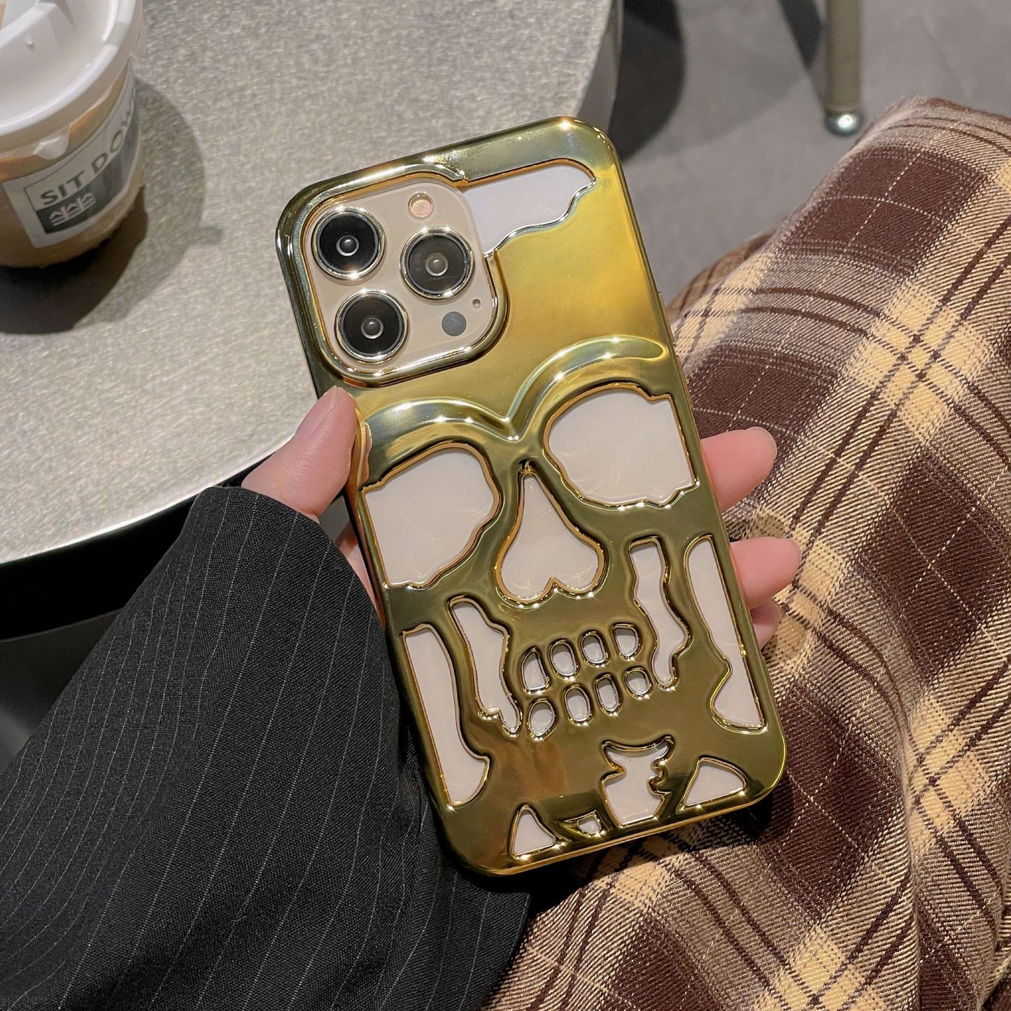 Luxury 3D Skull Plated Phone Case