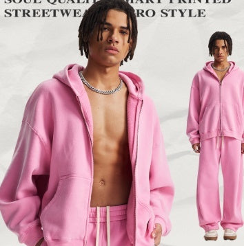 Men's Washed Sport Zip Hoodie