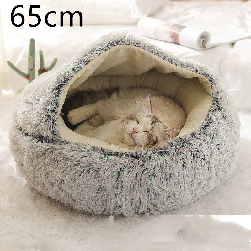 2-in-1 Plush Pet Bed House