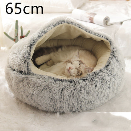 2-in-1 Plush Pet Bed House