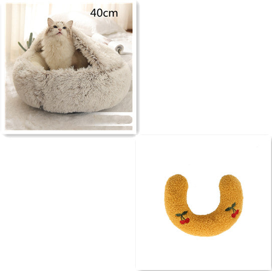 2-in-1 Plush Pet Bed House