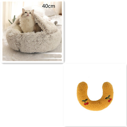 2-in-1 Plush Pet Bed House