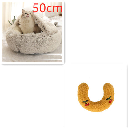 2-in-1 Plush Pet Bed House