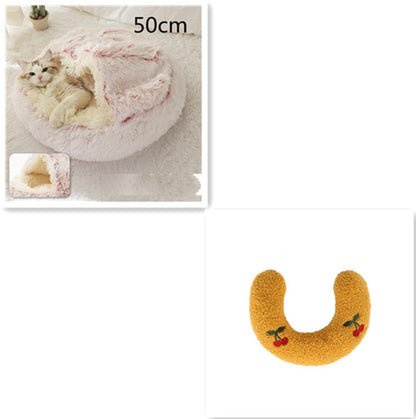 2-in-1 Plush Pet Bed House