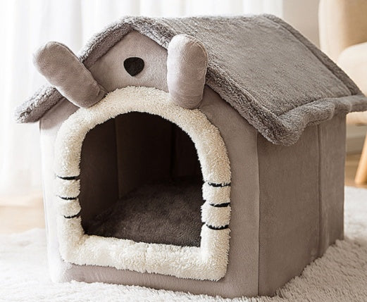 Foldable Warm Pet House Bed