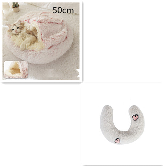 2-in-1 Plush Pet Bed House