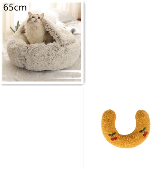 2-in-1 Plush Pet Bed House