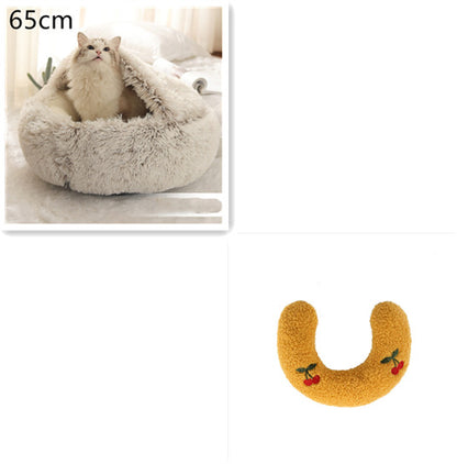 2-in-1 Plush Pet Bed House