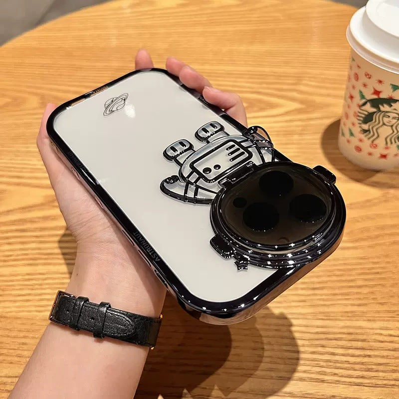 Glitter Astronaut Stand Phone Case