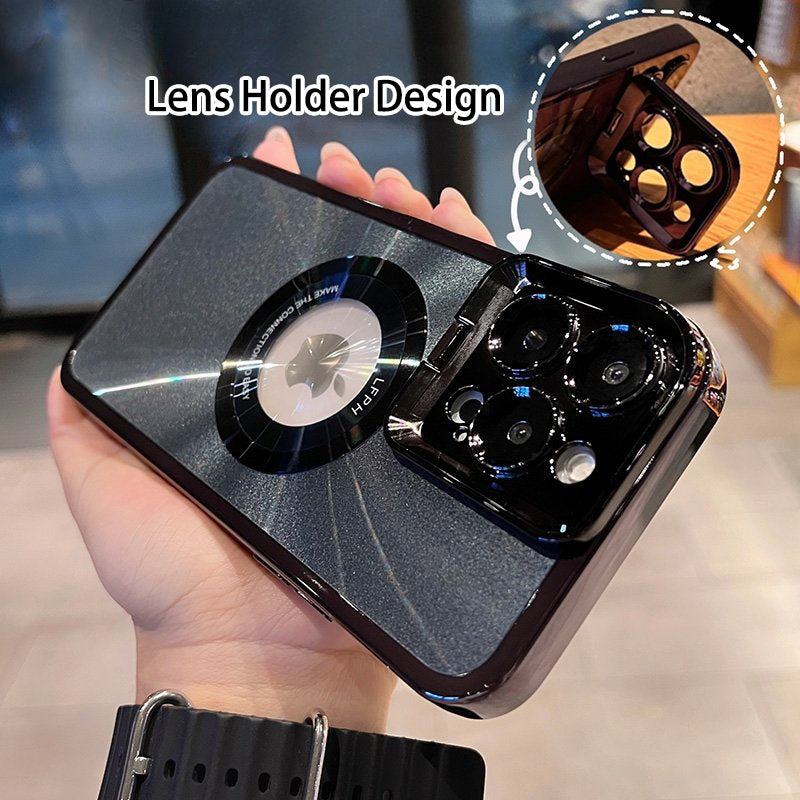 Luxury CD Pattern MagSafe Phone Case with Camera Stand