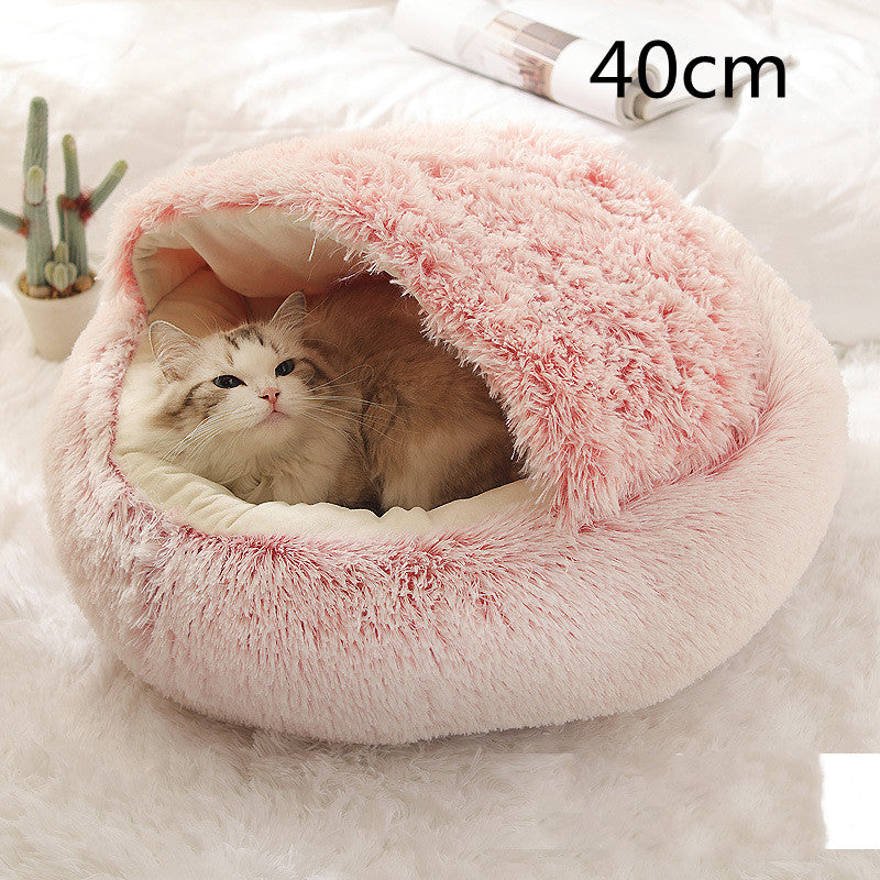 2-in-1 Plush Pet Bed House