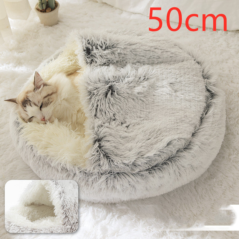 2-in-1 Plush Pet Bed House