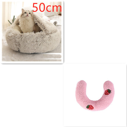 2-in-1 Plush Pet Bed House