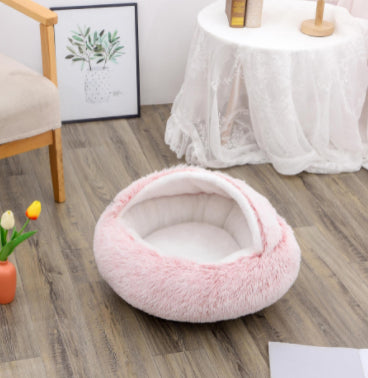 2-in-1 Plush Pet Bed House