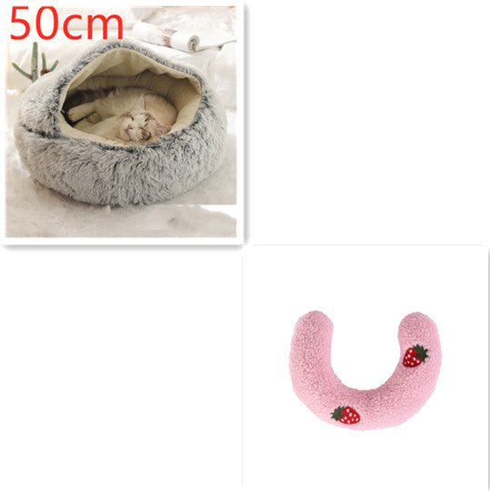2-in-1 Plush Pet Bed House