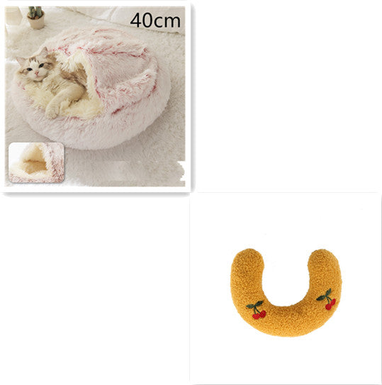 2-in-1 Plush Pet Bed House