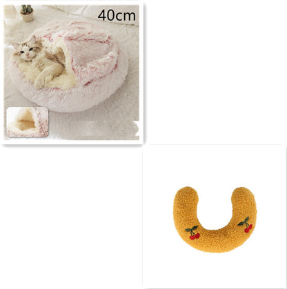2-in-1 Plush Pet Bed House