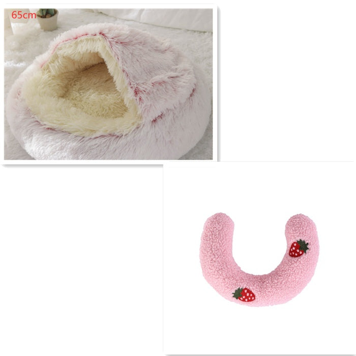 2-in-1 Plush Pet Bed House
