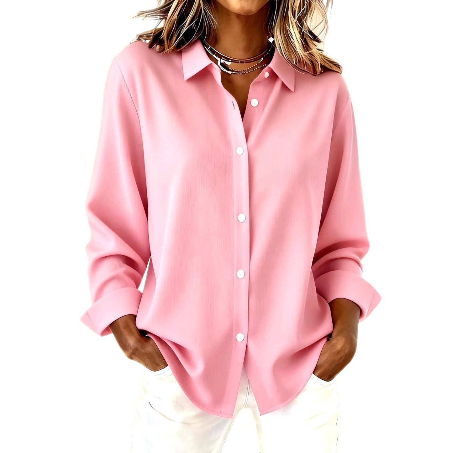 Women’s Long Sleeve Plaid Button Shirt