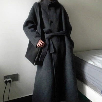 Korean Mid-Length Wool Coat (Petite)