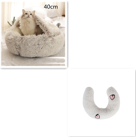 2-in-1 Plush Pet Bed House