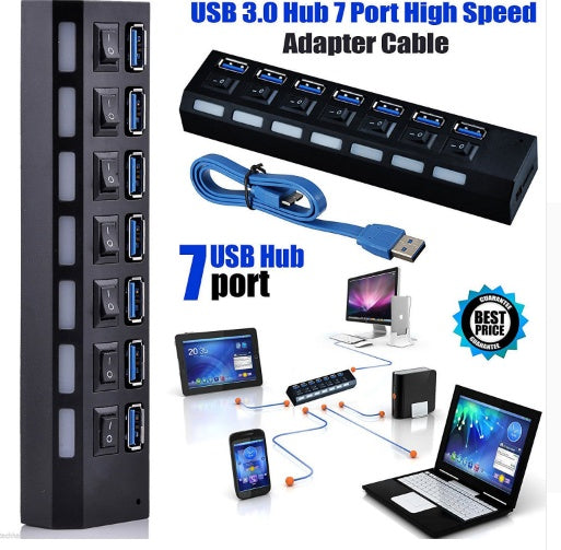 High-Speed USB 3.0 Hub (7 Port)